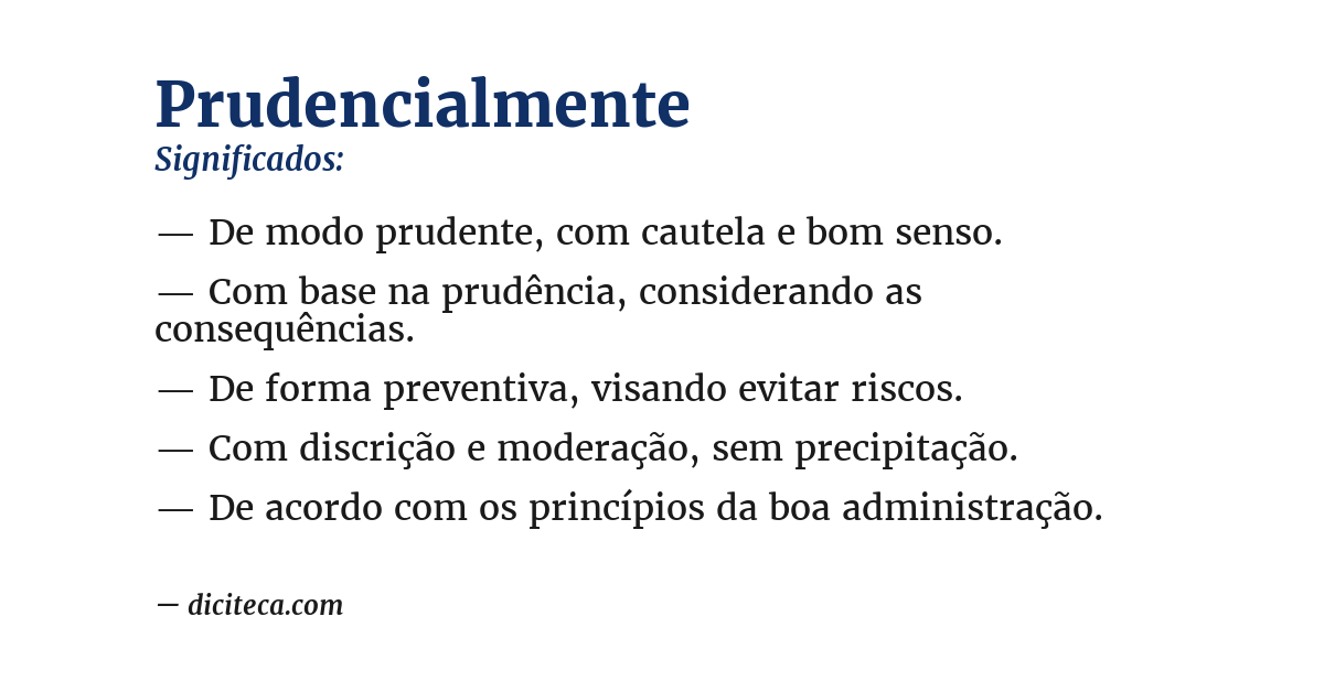Significado de prudencialmente
