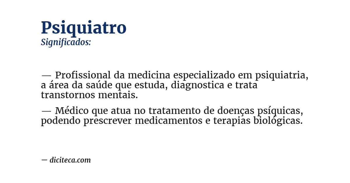 Significado de psiquiatro