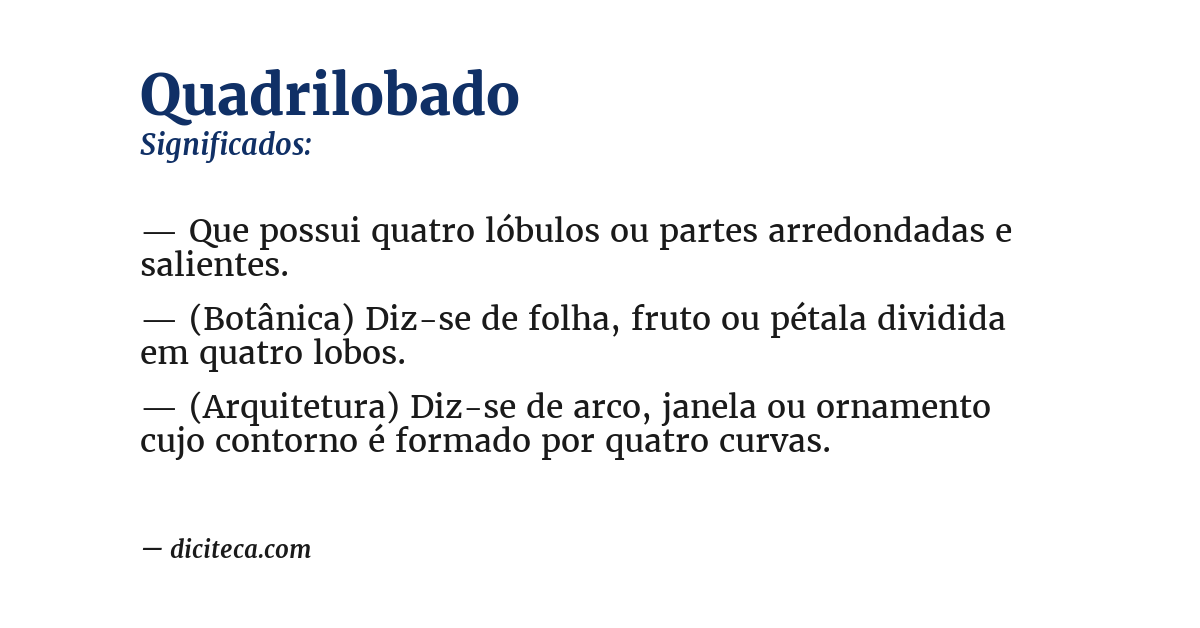 Significado de quadrilobado
