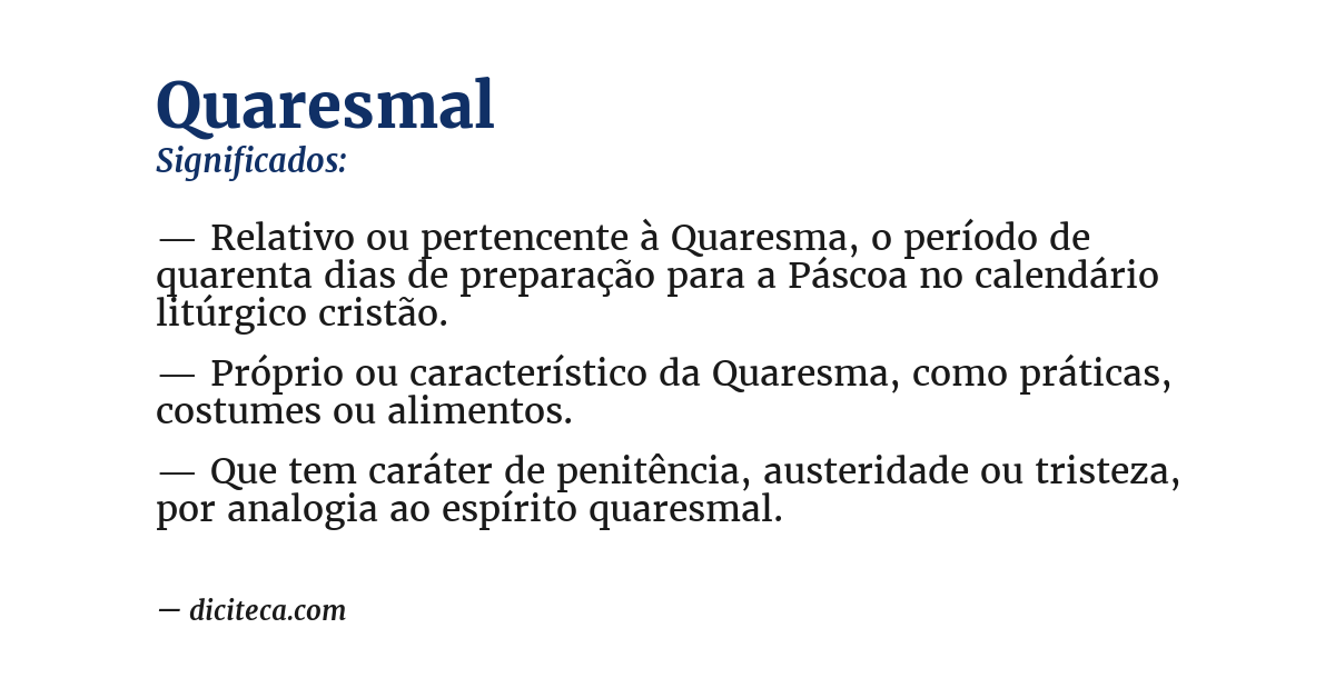 Significado de quaresmal