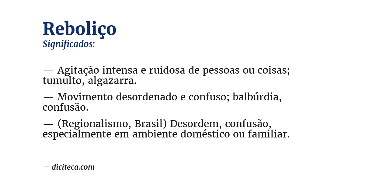 Significado de reboliço