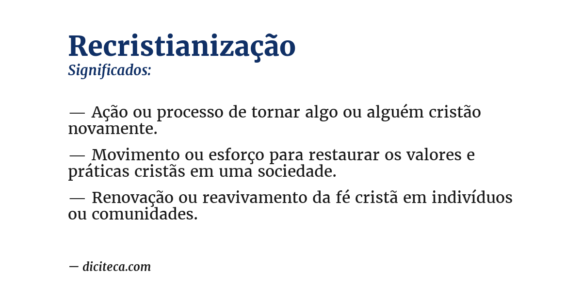 Significado de recristianização