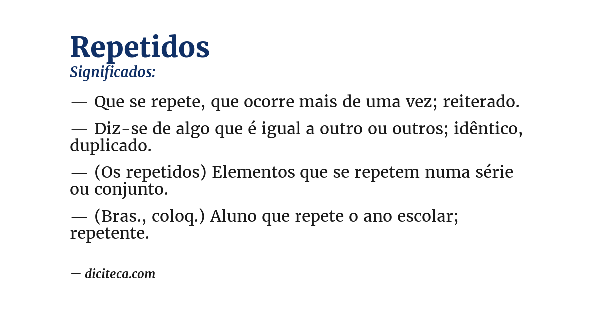 Significado de repetidos