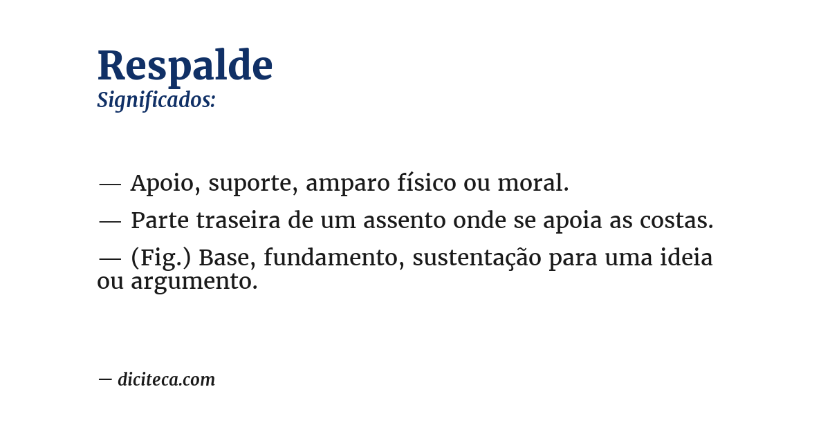 Significado de respalde