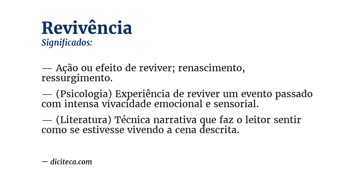 Significado de revivência