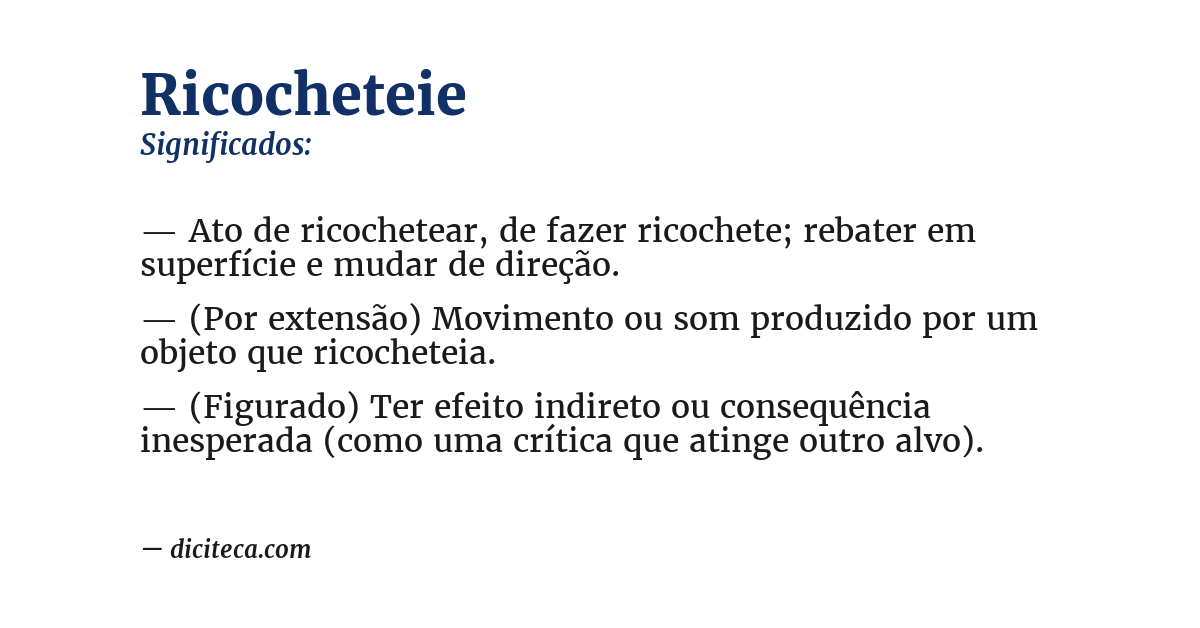 Significado de ricocheteie