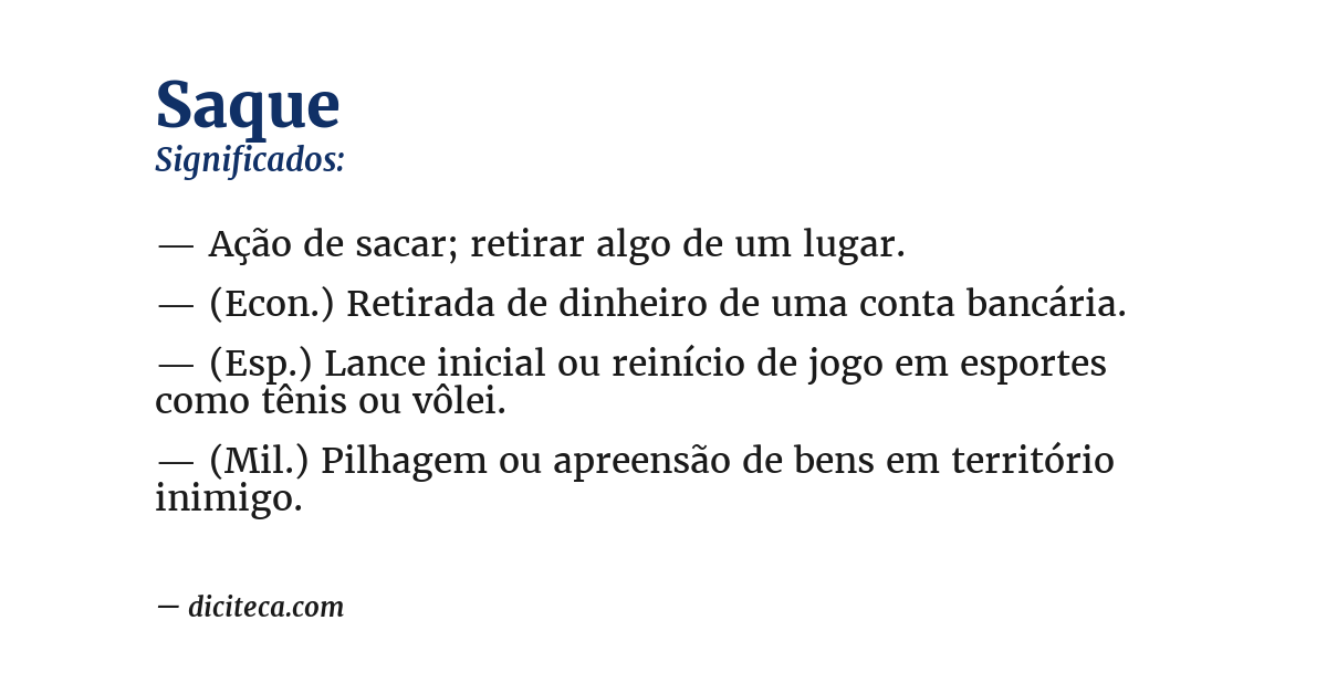 Significado de saque