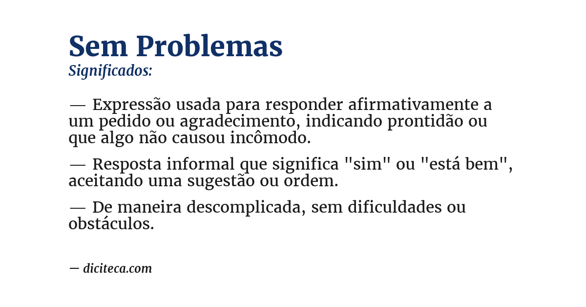 Significado de sem problemas