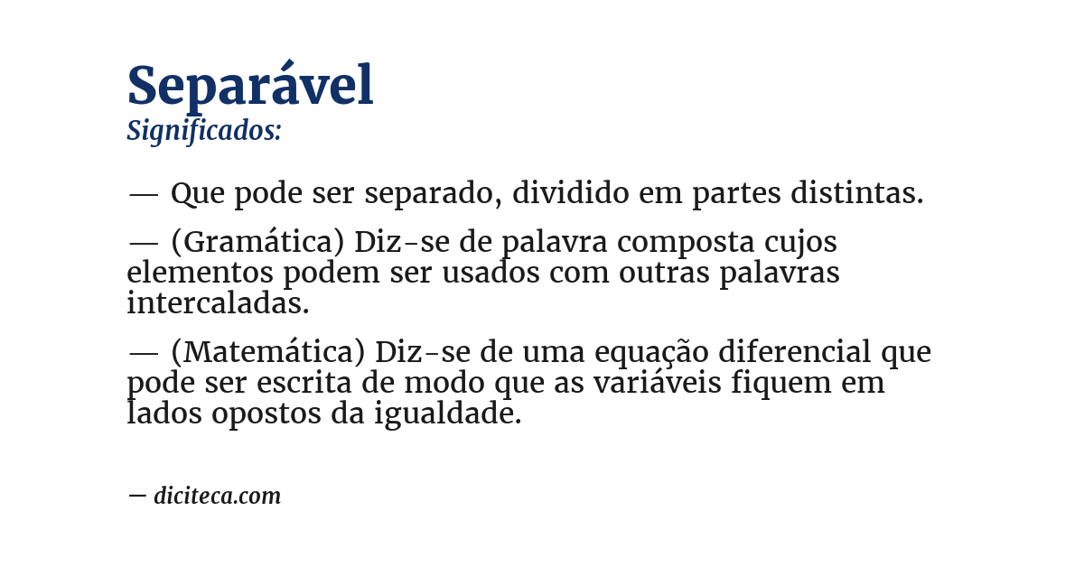 Significado de separável