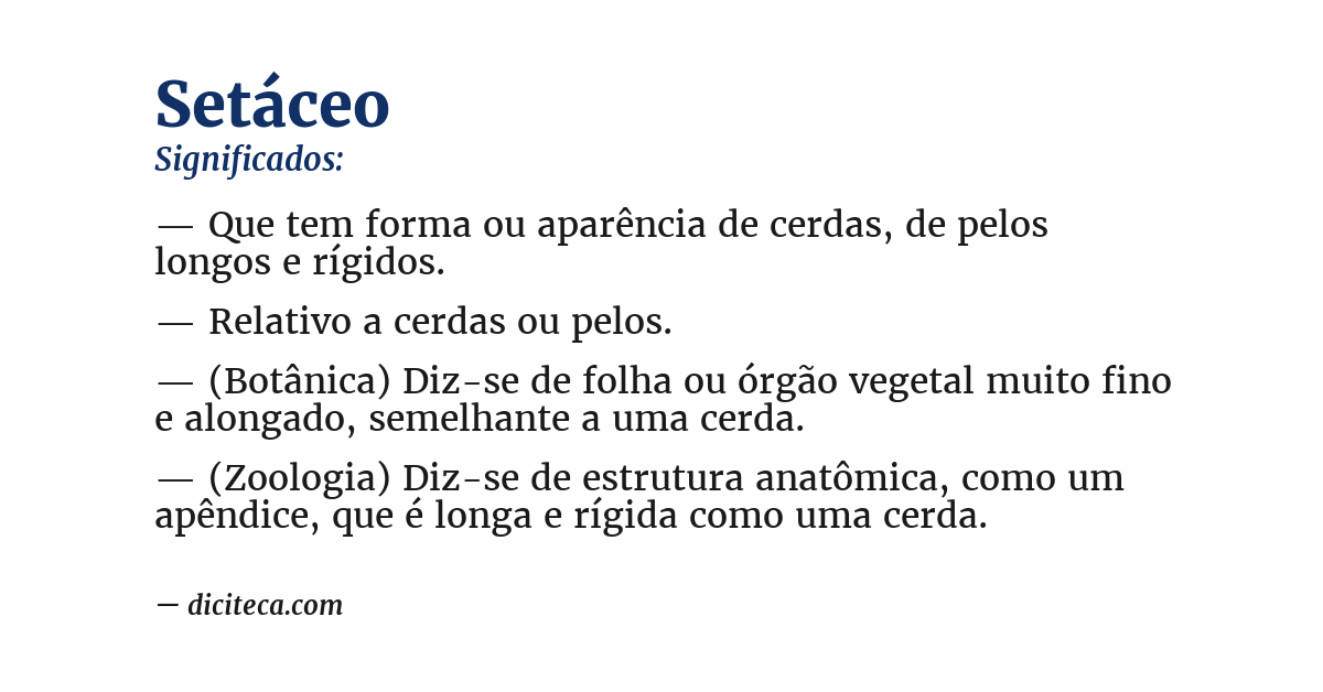 Significado de setáceo