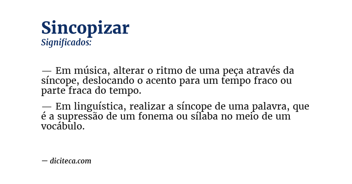 Significado de sincopizar