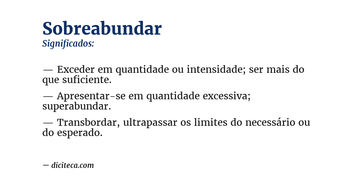 Significado de sobreabundar