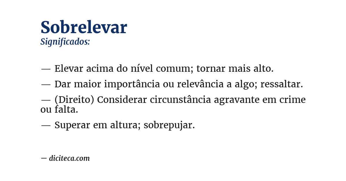 Significado de sobrelevar