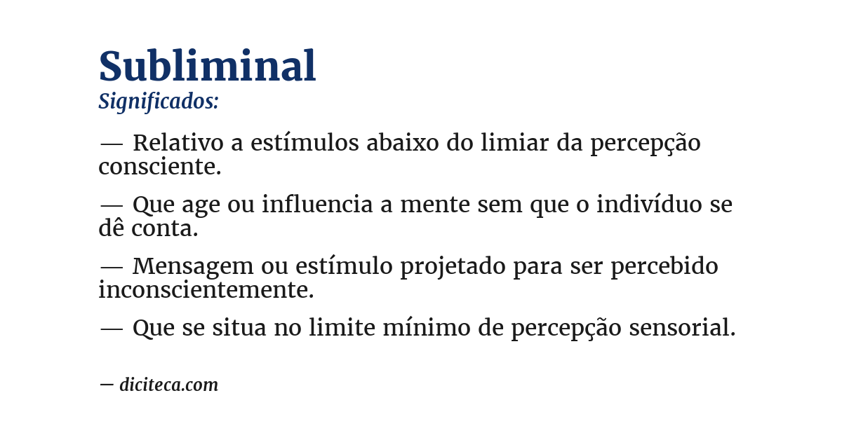 Significado de subliminal