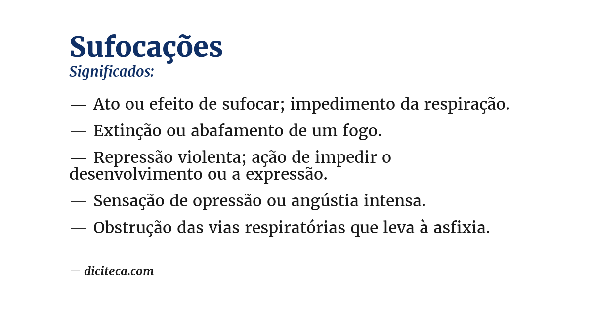 Significado de sufocações