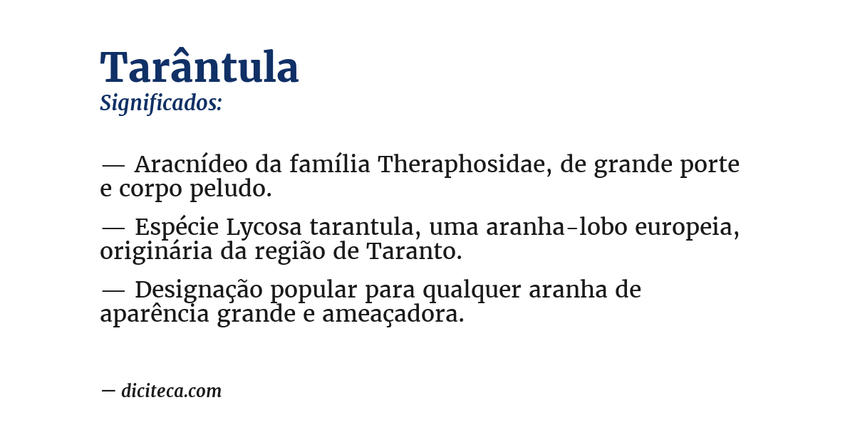 Significado de tarântula
