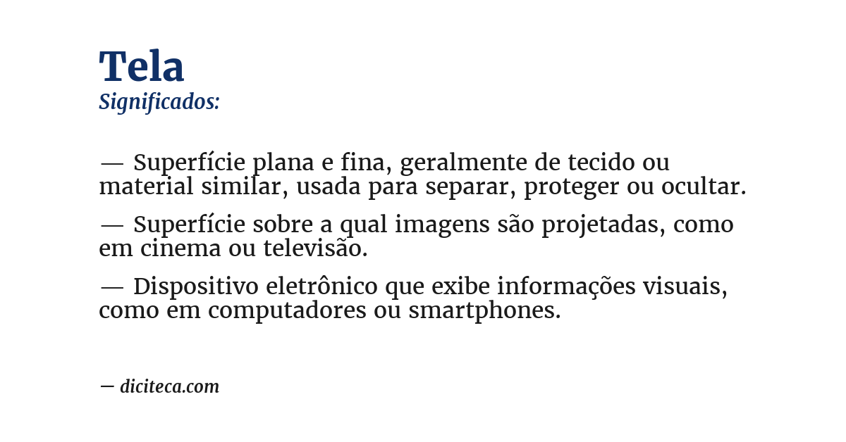 Significado de tela