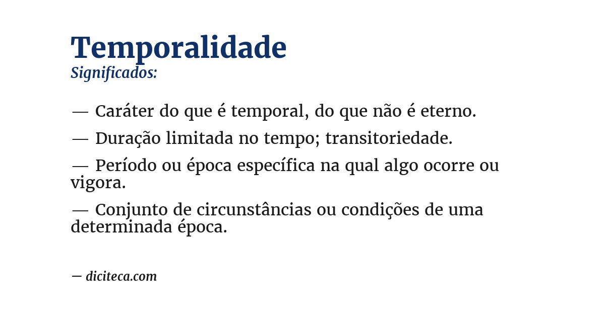 Significado de temporalidade