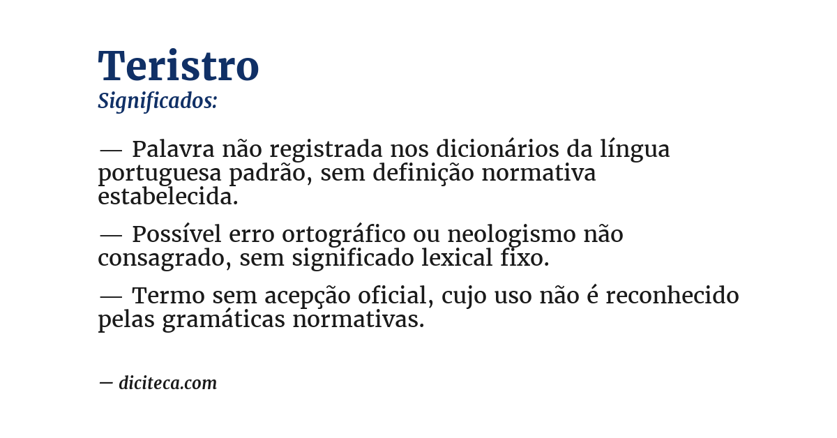 Significado de teristro