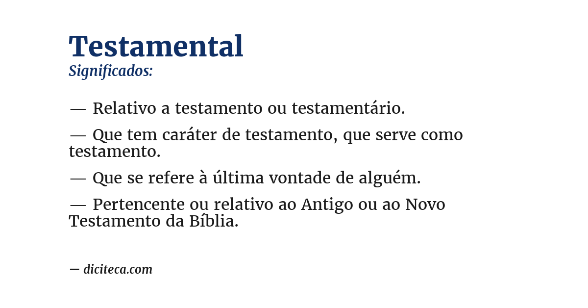 Significado de testamental