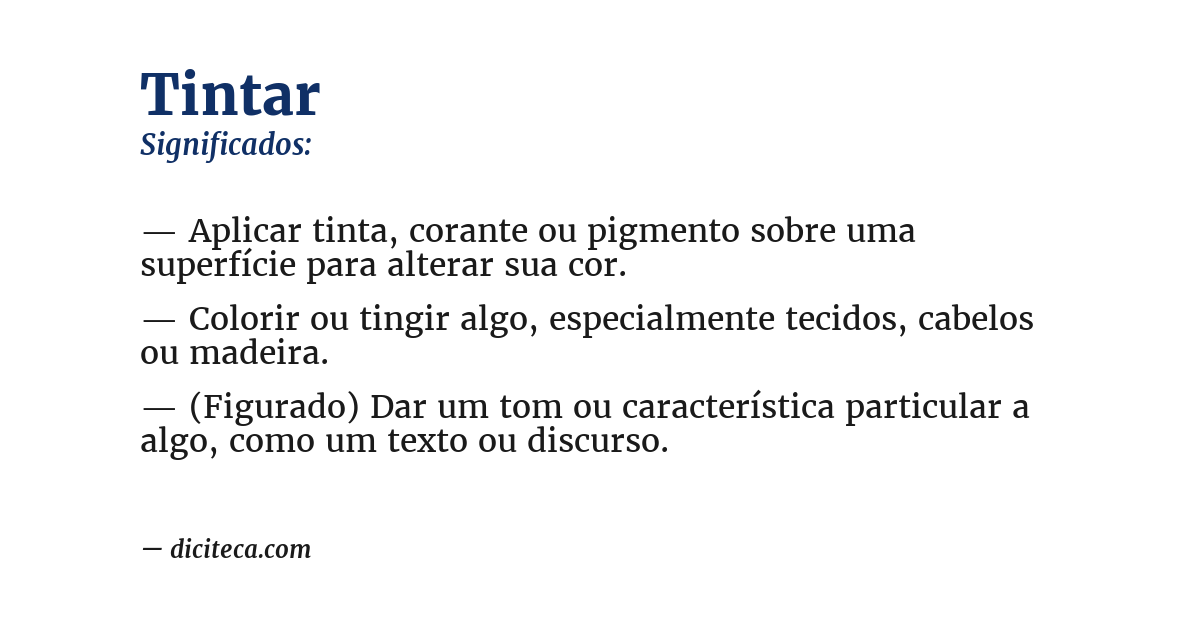 Significado de tintar