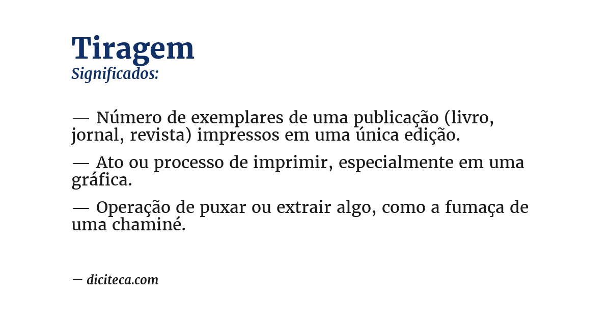 Significado de tiragem