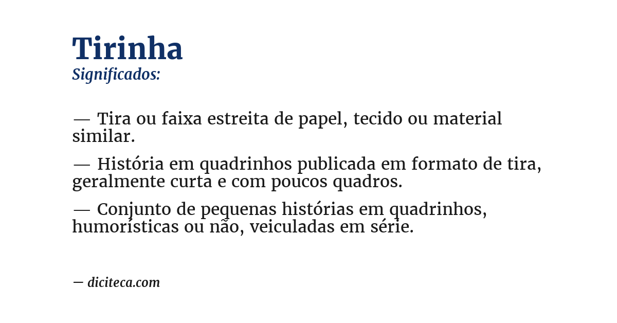 Significado de tirinha