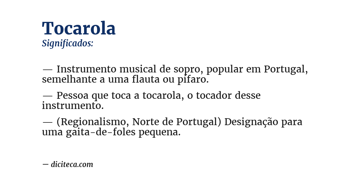 Significado de tocarola