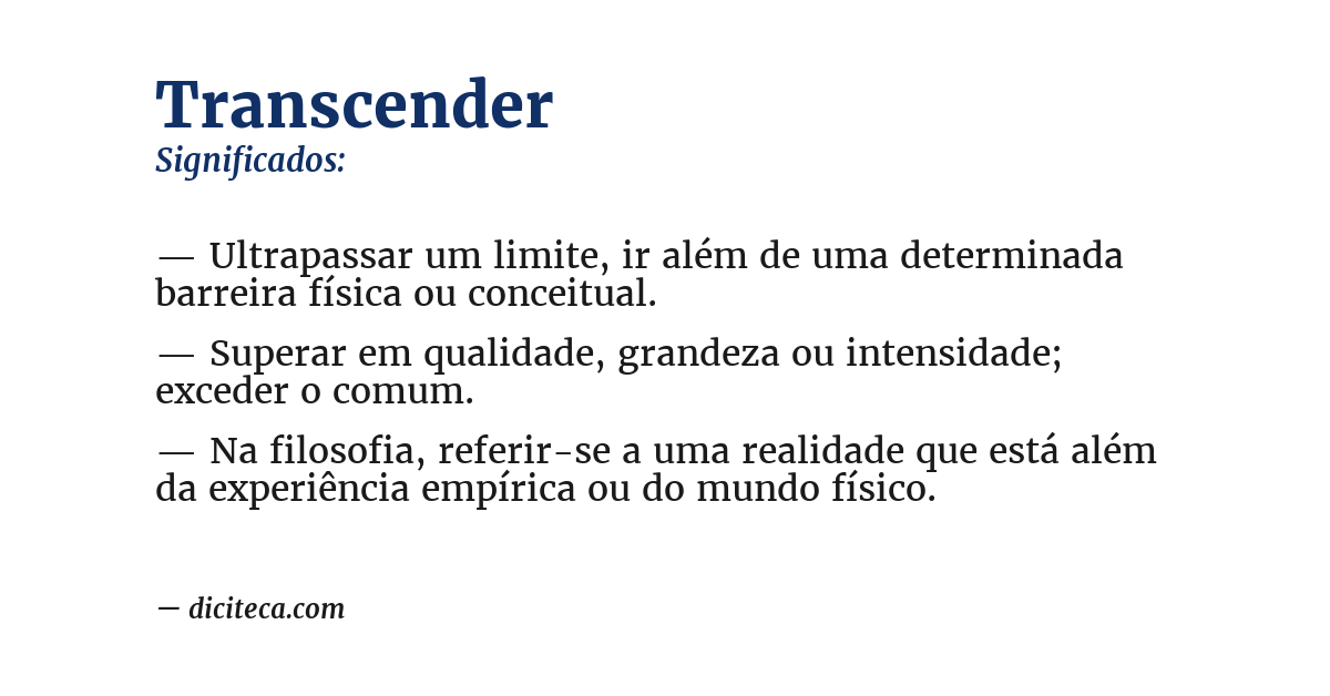 Significado de transcender