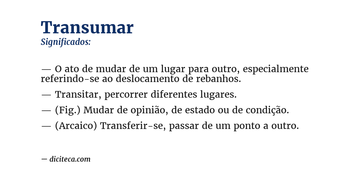 Significado de transumar
