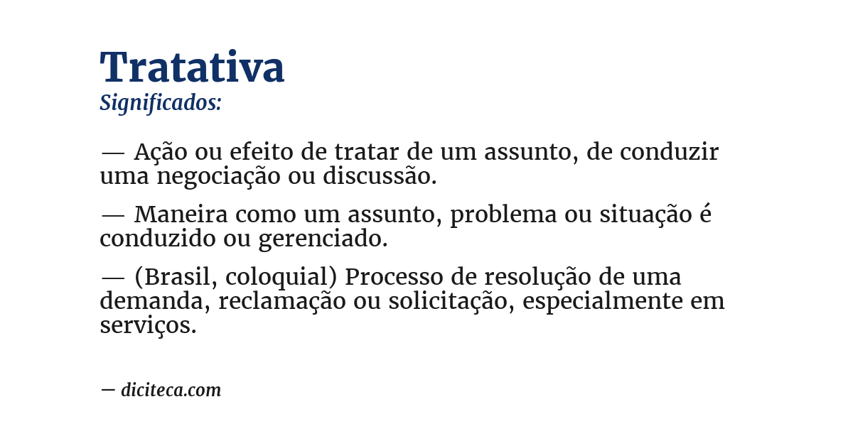 Significado de tratativa