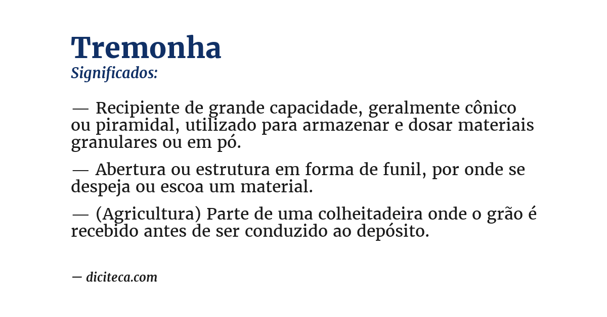 Significado de tremonha
