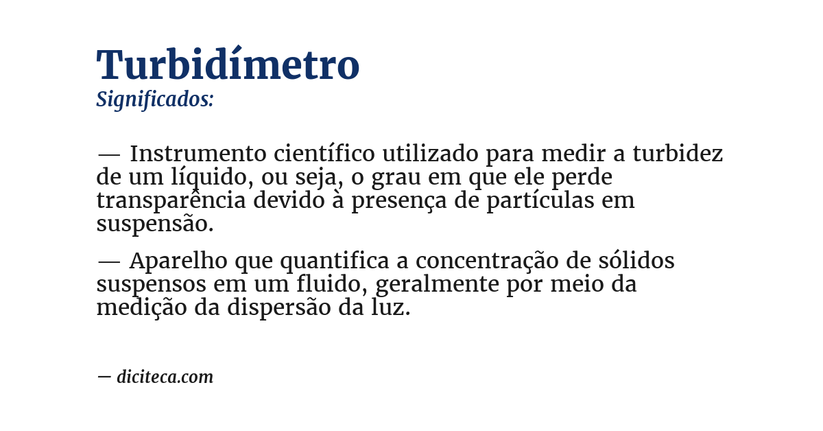 Significado de turbidímetro