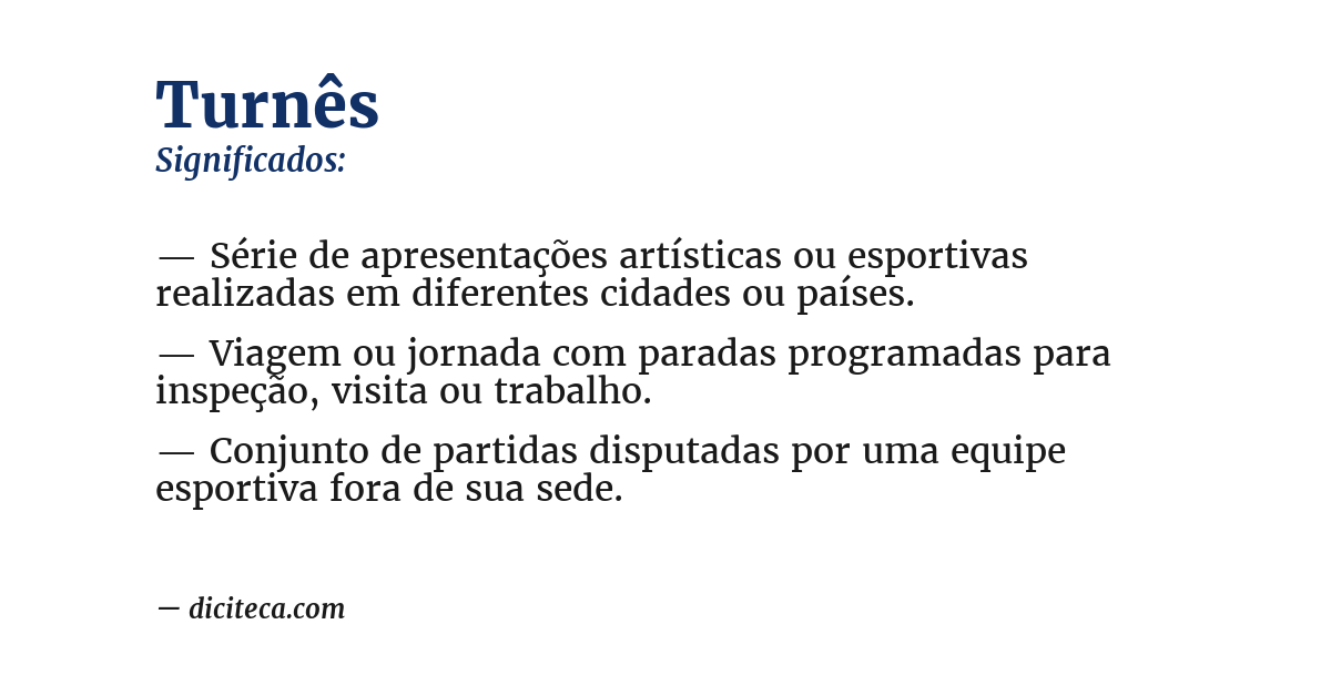 Significado de turnês