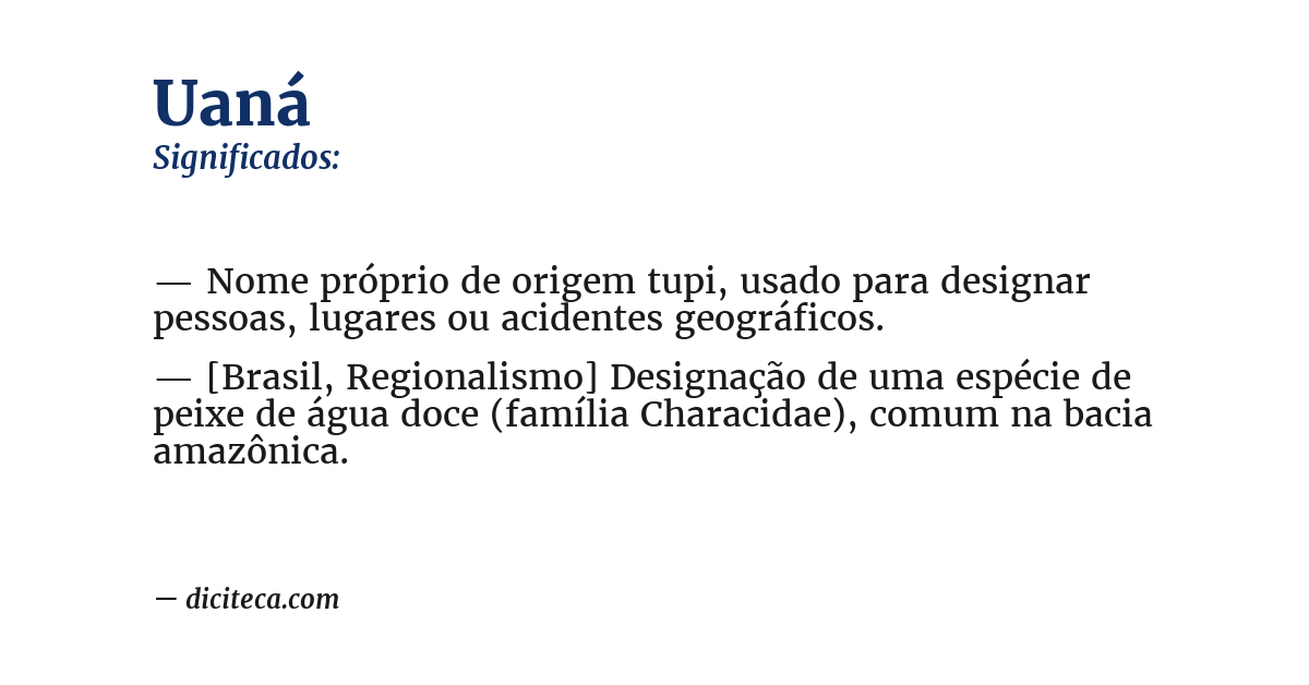 Significado de uaná