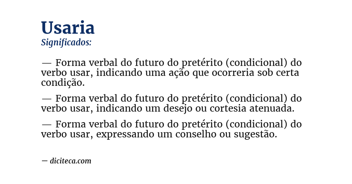 Significado de usaria