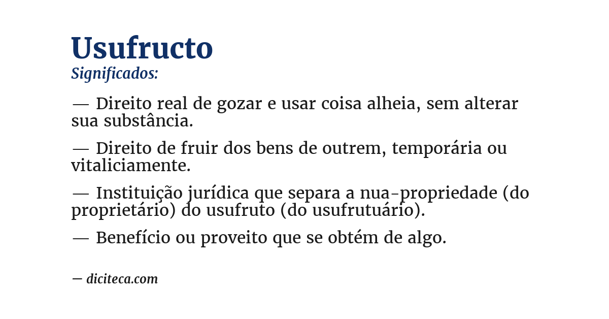 Significado de usufructo