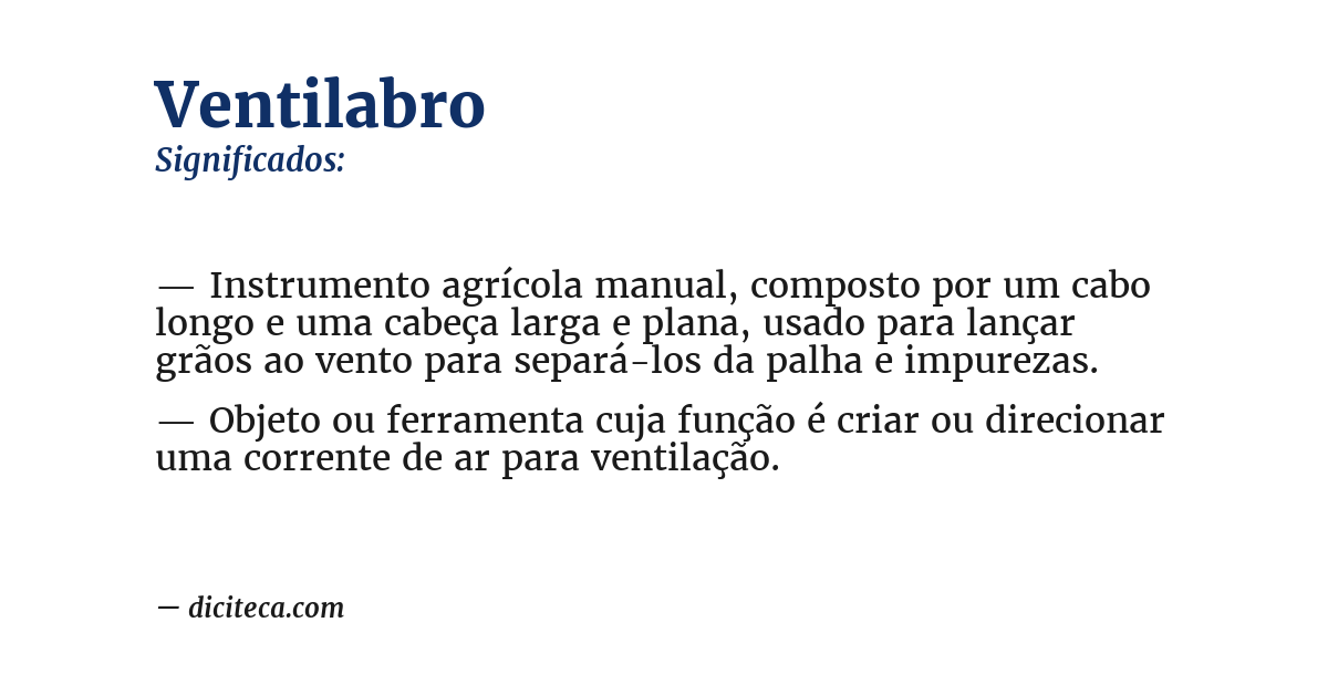 Significado de ventilabro