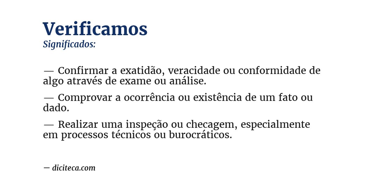 Significado de verificamos