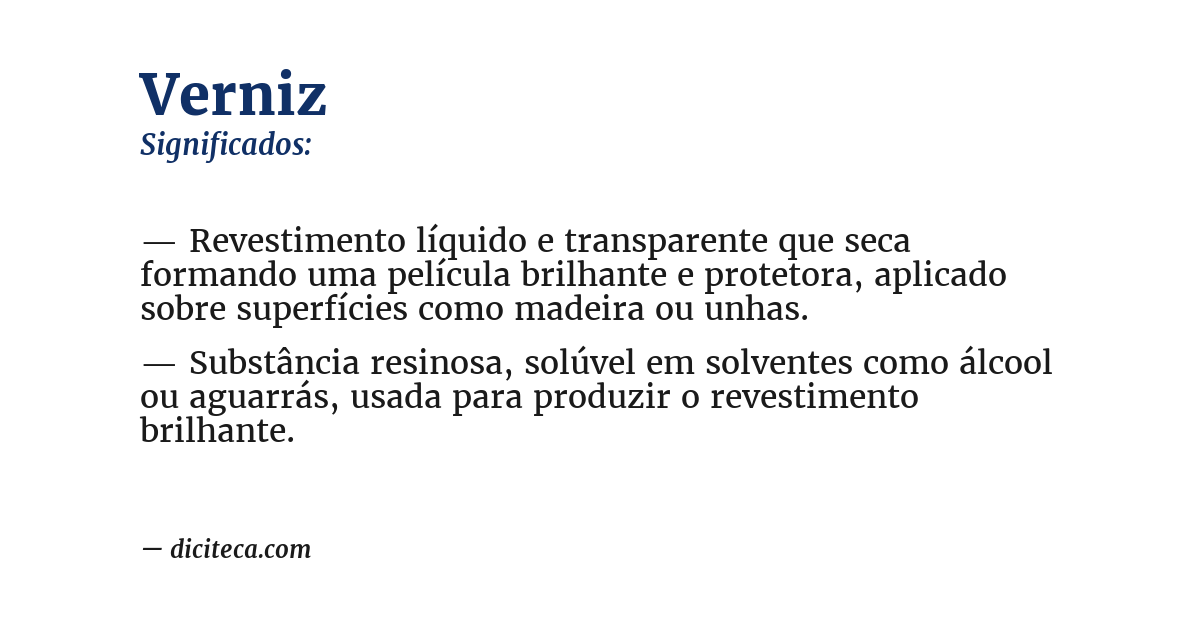 Significado de verniz