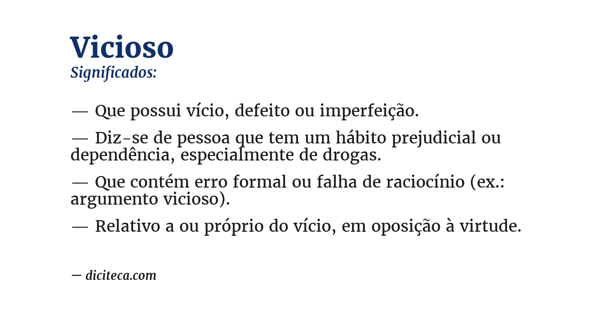 Significado de vicioso