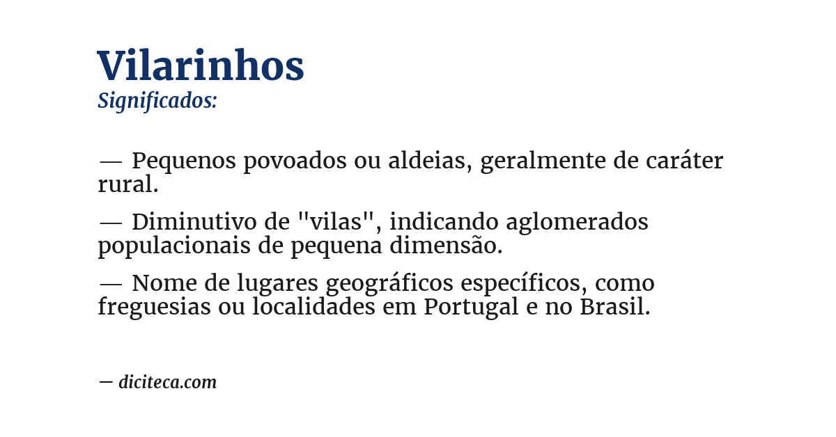 Significado de vilarinhos
