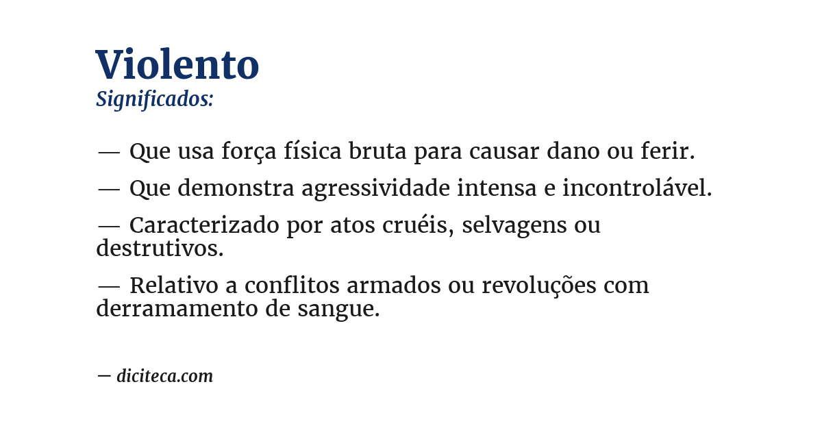 Significado de violento