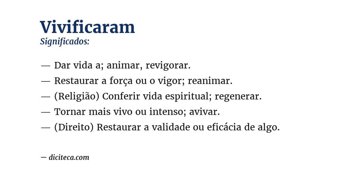 Significado de vivificaram