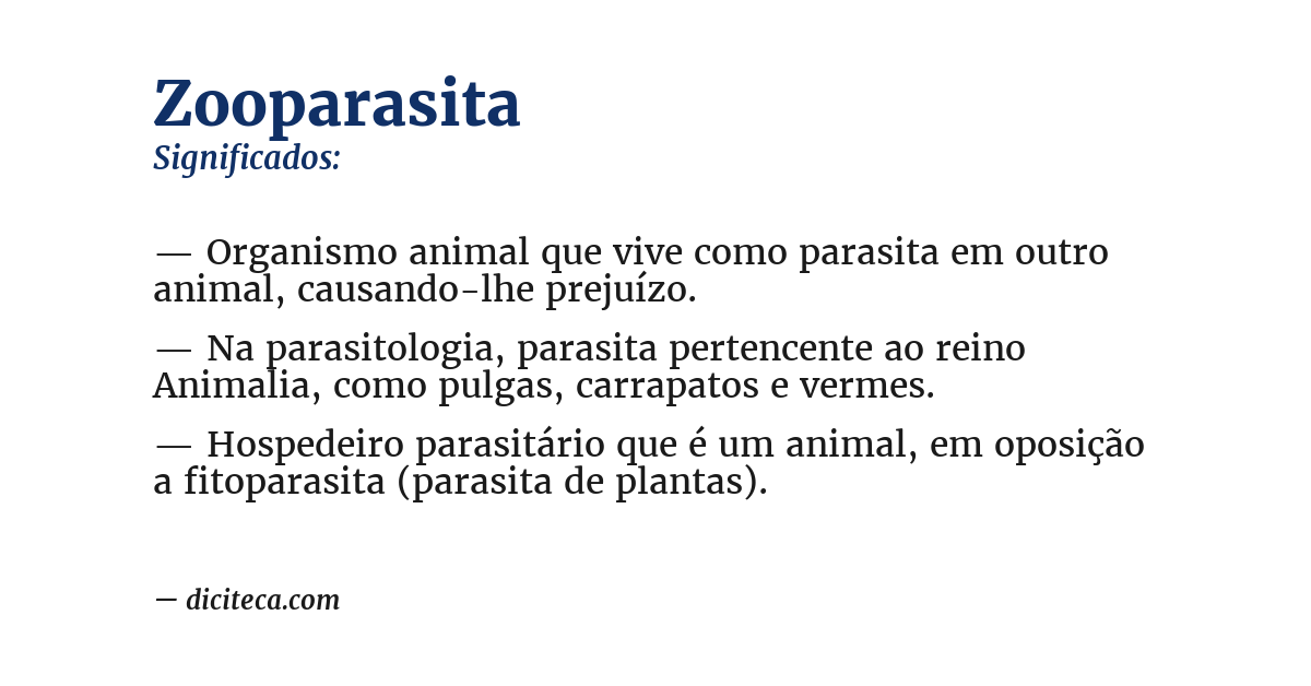 Significado de zooparasita