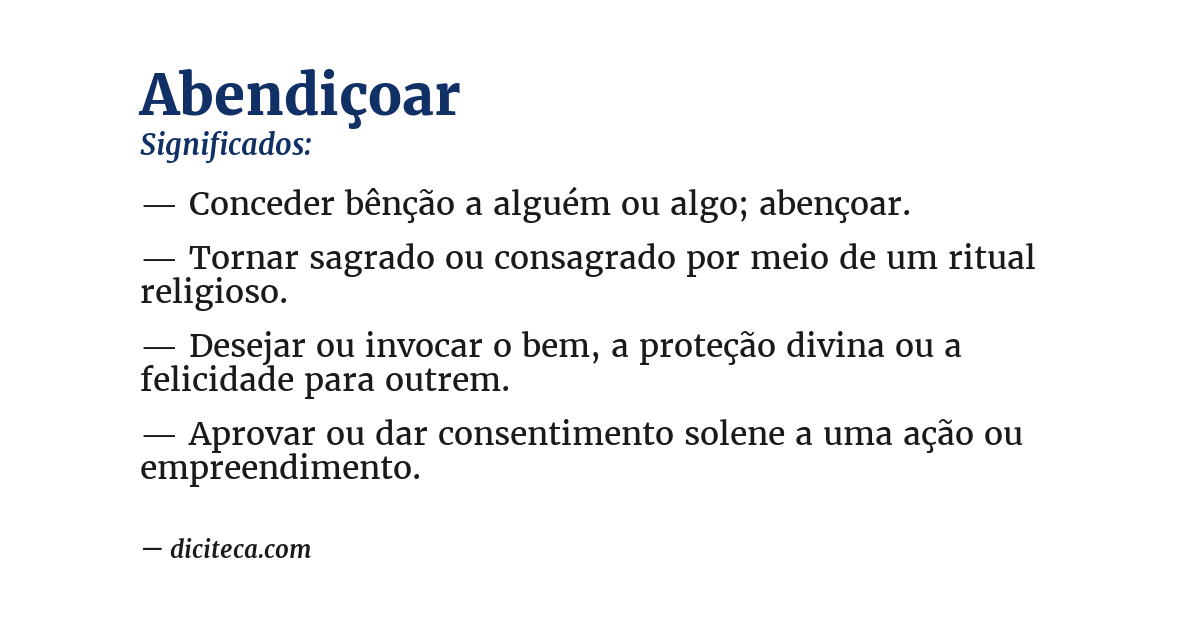 Significado de abendiçoar