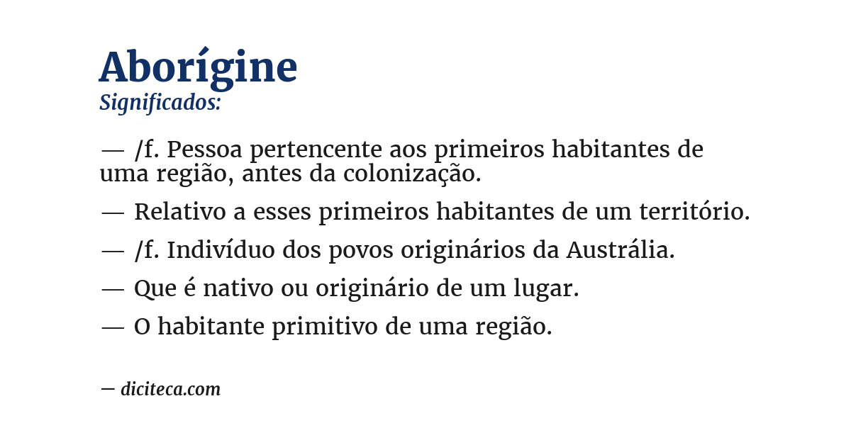 Significado de aborígine
