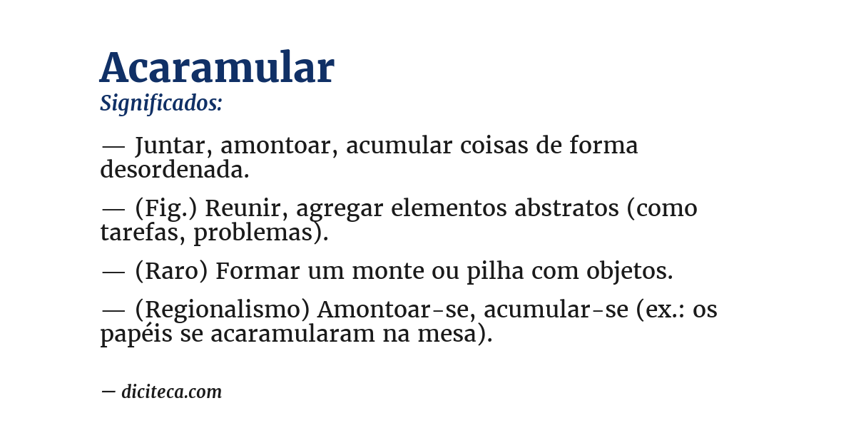 Significado de acaramular