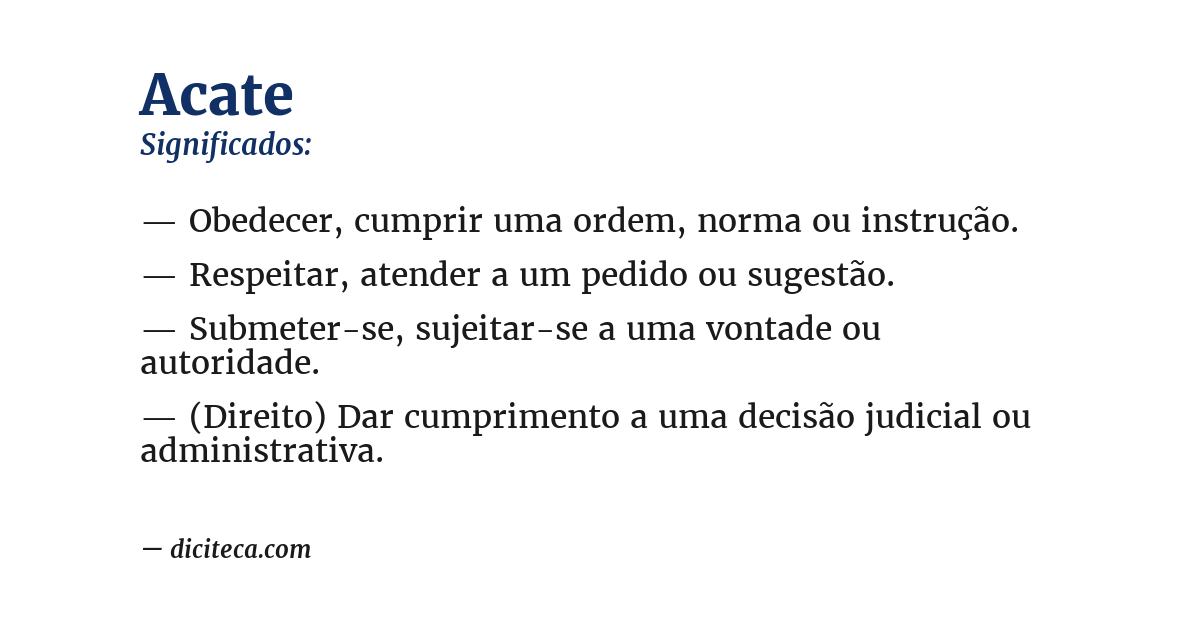 Significado de acate