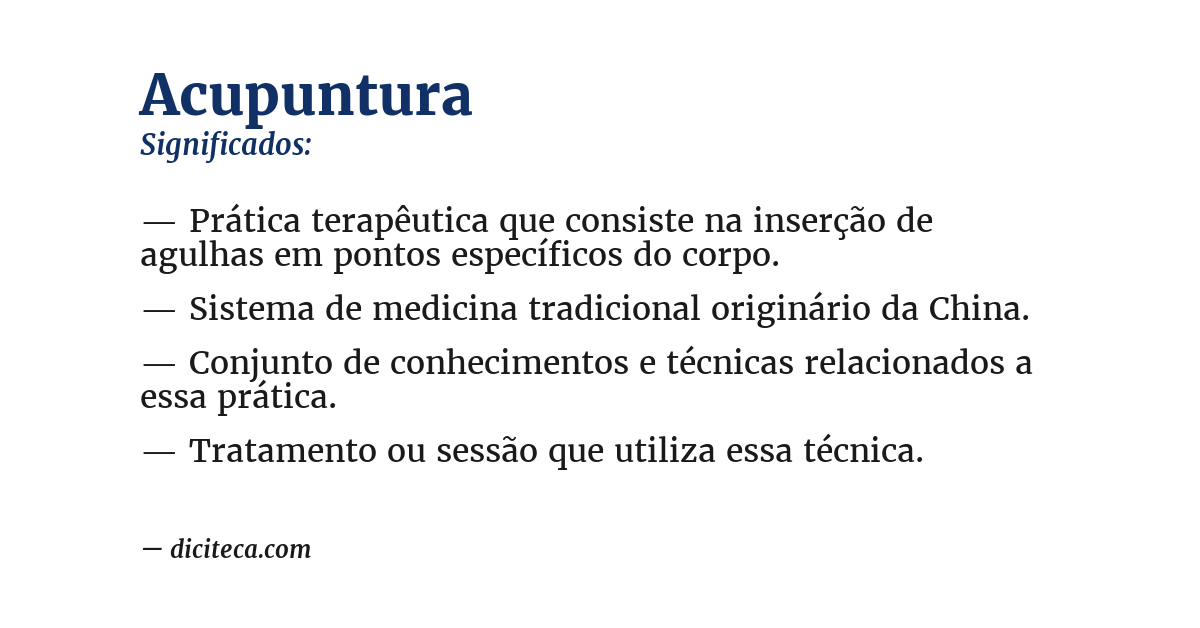 Significado de acupuntura